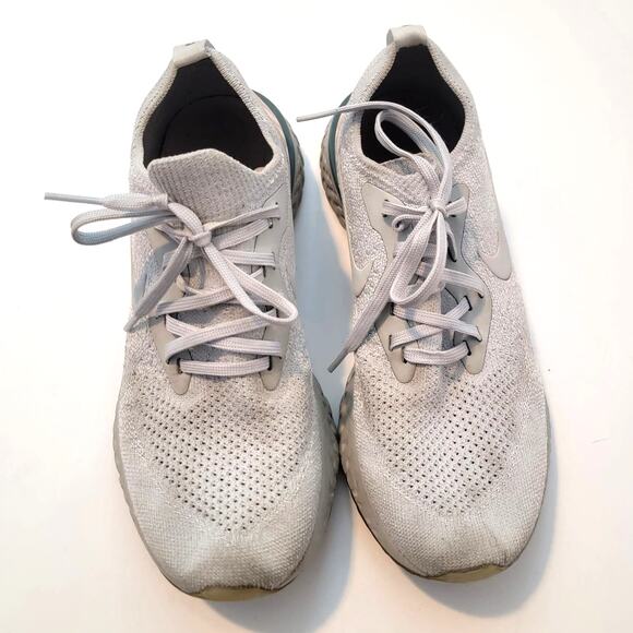 Nike Epic React Flyknit Platinum Beige Sneakers AQ0070-014 Size 8 Womens - Picture 2 of 8